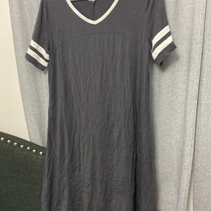 Gray and white t-shirt dress